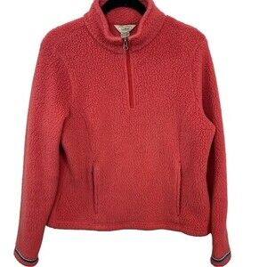 🥑5/$25 L.L. Bean sherpa qtr zip pullover pink sz M